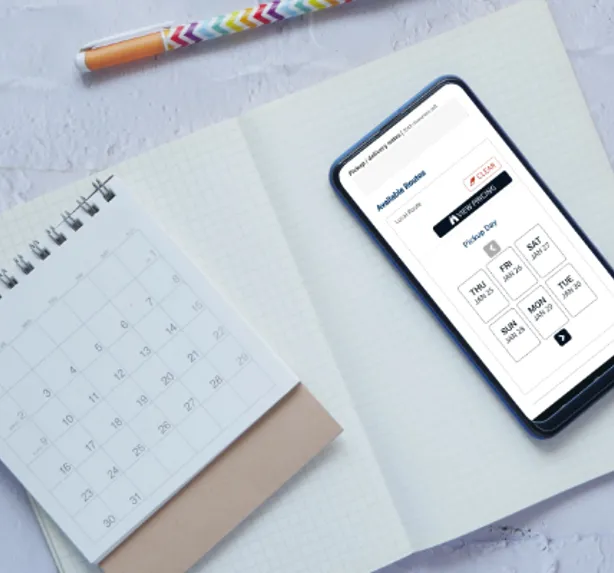 Customer scheduling convenient garment care